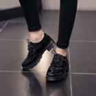 Patent Low Heel Lace-up Shoes