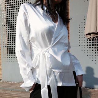 Wrap Blouse White - One Size