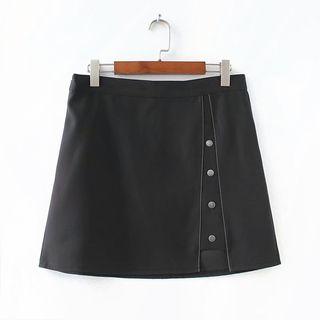 Mini Buttoned A-line Skirt