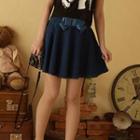 Bow Denim Skirt