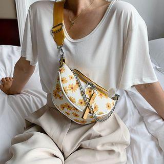 Floral Print Chain Sling Bag