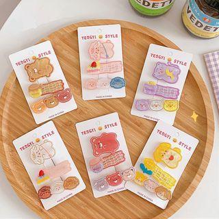 Set Of 3: Cartoon Acrylic Hair Clip (assorted Designs)