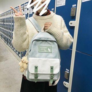 Contrast Panel Lettering Backpack