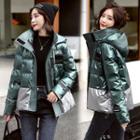 Stand Collar Two Tone Padded Jacket