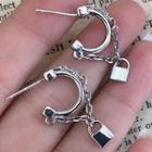 Padlock Chain Drop Earring 1 Pair - Silver - One Size