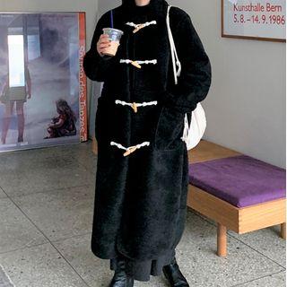 Fleece Button-up Plain Coat As Shown In Figure - One Size