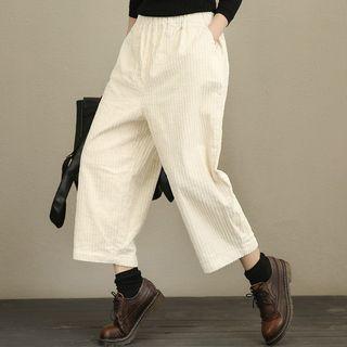 Crop Wide Leg Pants White - One Size