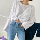 Wrap-front Oversized Top