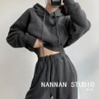 Details Loose-fit Crop Hoodie In 5 Colors