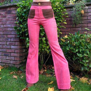 Two Tone Corduroy Boot Cut Pants