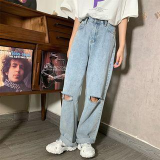 Ripped High-waist Pants