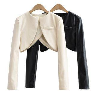 Faux Leather Shrug