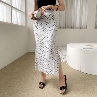 Polka-dot Maxi Pleat Skirt