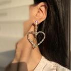 Cut-out Heart Dangle Earring / Ear Clip