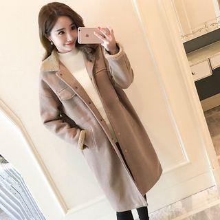 Fleece Collar Single-breasted Coat