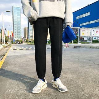 Plain Fleece-lined Sweatpants