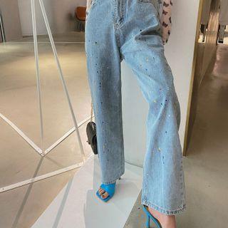 Splash Paint Straight Leg Jeans