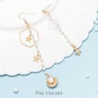 Non-matching Alloy Starfish & Shell Faux Pearl Dangle Earring