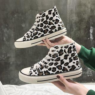Canvas Leopard Sneakers