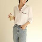 Piped Pocket-front Shirt White - One Size