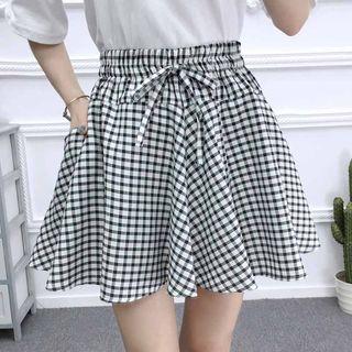 A-line Checker Mini Skorts