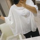 Dolman-sleeve Asymmetric-hem T-shirt