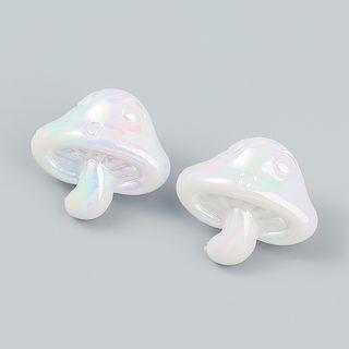 Mushroom Stud Earring White - One Size