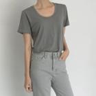 Basic U-neck Colored T-shirt