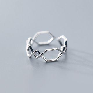925 Sterling Silver Geometric Open Ring Open Ring - One Size
