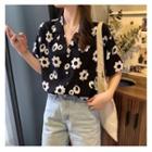 Short-sleeve Floral Loose-fit Shirt