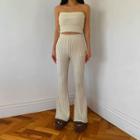 Bootcut Cable-knit Pants