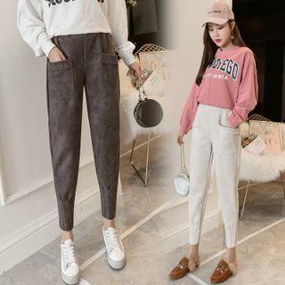 High-waist Fleece-lined Harem Pants
