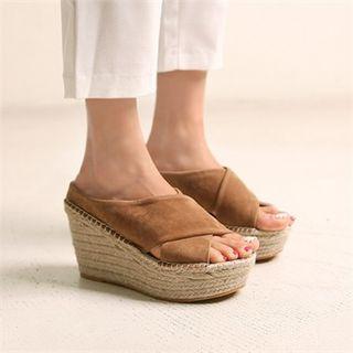 Wedge-heel Espadrille Slide Sandals