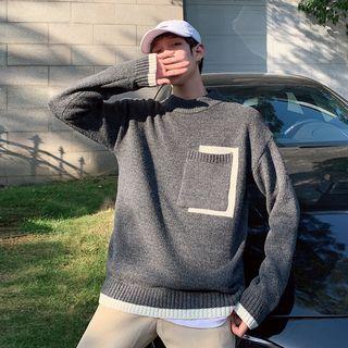 Color Block Pocket Sweater