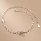 Star Faux Pearl Sterling Silver Bracelet Silver - One Size