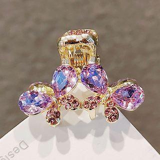 Bow Rhinestone Hair Clamp Ly460 - Purple - One Size
