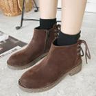 Fabric Lace Up Short Boots