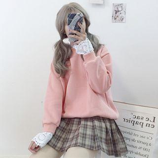 Lace Plus Velvet Sweater