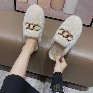 Chained Fleece Mules