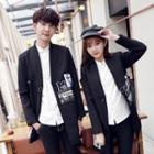 Couple Matching Lettering Button Coat