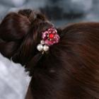 Retro Glaze Flower Faux Pearl Hair Tie As Shown In Figure - One Size