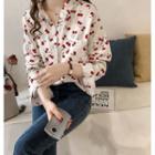 Cherry Printed Loose Fit Blouse