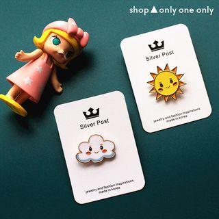 Cartoon Sun / Cloud / Rainbow Brooch