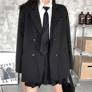 Double Breasted Notch Lapel Blazer