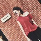 Studded Pocket Cap-sleeve T-shirt