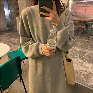 Printed Letter Midi Sweatshirt Dress