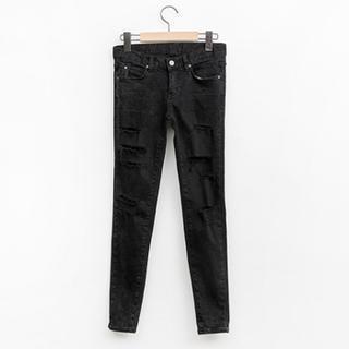 Distressed Slim-fit Pants