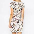 Printed V-neck Short-sleeve Dress