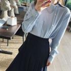Contrast Stitching Side-button Shirt