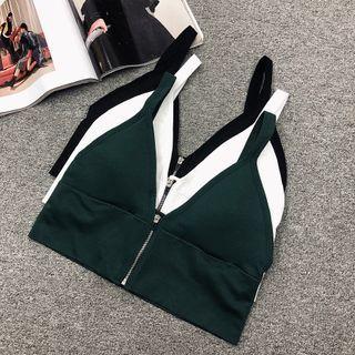 Zip Cropped Camisole Top
